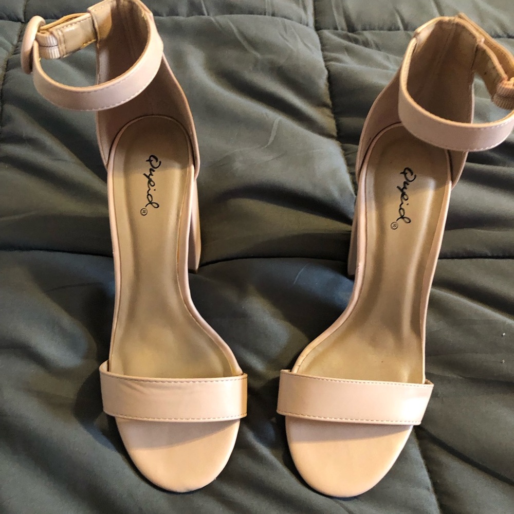 Quips Nude Chunky Heels